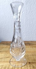 Schlanke schmale Glasvase Blumenvase Vase auf Fuß geschliffen Vintage Glas