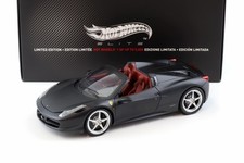 1:18 Hot Wheels Elite Ferrari 458 Spider matt black 2011