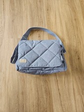 Boo Poo Wickeltasche mit Wickelunterlage und Schultergurt, grau/hellblau