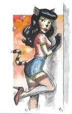 Original Aquarell Tusche Bild