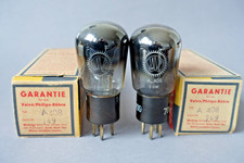 1 x MATCHED PAIR NOS A408, RE084, VALVO, OWN BOXES, AMP TEST, GETTER BLEMISH