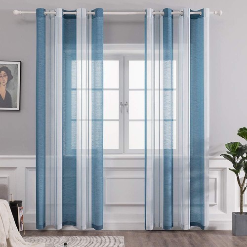 Gardinen transparent gestreift - transparent,