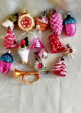 ALTER CHRISTBAUMSCHMUCK   15 ALTE FORMSTÜCKE + KUGELN  LAUSCHA