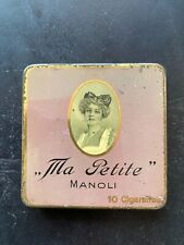 Blechdose Cigaretten Ma Petite von Manoli, 10er Dose flach, Berlin um 1920