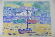 Wilhelm Klußmann Aquarell 1993 sig. Caernafon, Wales 48x66cm N-1238