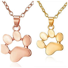 Halskette Anhänger Pfote Pfötchen Hund Katze silber gold rosegold  14 mm #Pf7