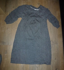 Strickkleid,Long Tunika, Gr.S, Kurzarm, grau, Loch-+Zopfmuster C&A  *ungetragen