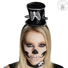 Rubie`s Skelett-Zylinder Haarreif Hut Schwarz Weiß Brustkorb Zubehör 12417061513