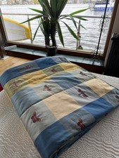 Edle große Tagesdecke bestickte Seide/Silk Schmetterling Libelle ca.2,75x3,25cm