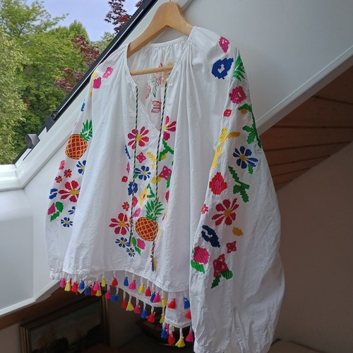 Bluse boho bestickt hippie - bestickt,