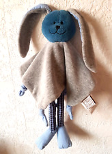 THEO & INES  Kuscheltuch ? HASE mit SCHLENKER-BEINEN ? blau grau unbenutzt TOP