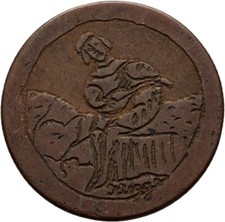 Gravierter Jeton signiert auf