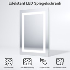 LED Spiegelschrank Edelstahl