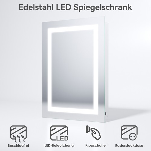 Led spiegelschrank edelstahl - led,