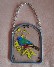 Glas Fensterbild mit Vogel