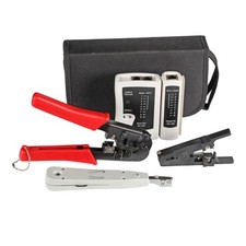 Netzwerk Werkzeug Set 4-teilig LSA-Tool Crimpzange Kabeltester Abisolierwerkzeug