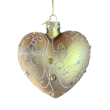 Noble Gem Gold Glass Heart