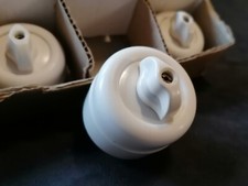 Bakelit Schalter Lichtschalter Drehschalter weiss Busch Loft retro