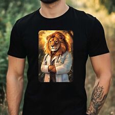 Herren T-Shirt Löwe als Arzt