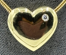 Schlichter Gold Herz Anhänger 14K/0,585 Gelbgold Brillant ca. 0,015 Carat