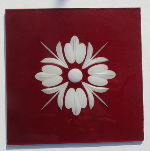 Buntglasecke - , (Überfangglas)