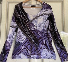 Futura Moda-Pullover,Multicollor,Strass,details,Print,stretch,Gr.M/48-46,Wie Neu