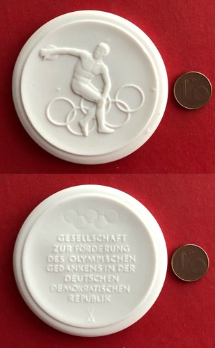 Ddr porzellan medaille olympia - porzellan,