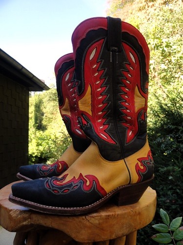 Cowboystiefel schwarz rot - , gelb