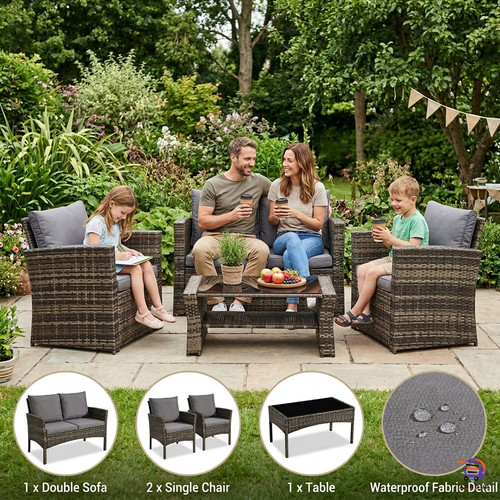 Teiliges outdoor rattan - 4-teiliges,