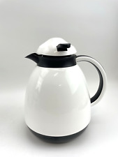 Isolierkanne 1L | Weiß-Schwarz | Thermokanne Kaffeekanne & Einhandbedienung