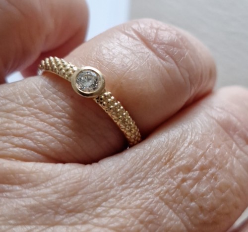 Solitär gelbgoldring brillant - solitär,