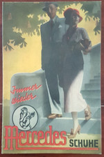Historischer Reklame-Druck Immer wieder Mercedes Schuhe ca. 1930/40er Jahre