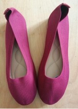 Ballerinas Schuhe Gr. 43 Damen Mädchen Slip on Neu Fuchsia Stoff Flacher Schuh