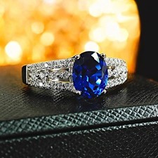 Damen Ring Silber Blauer