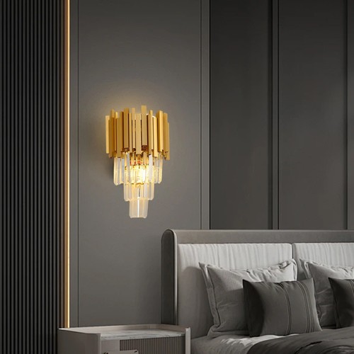 Goldene kristall wandleuchte - goldene,