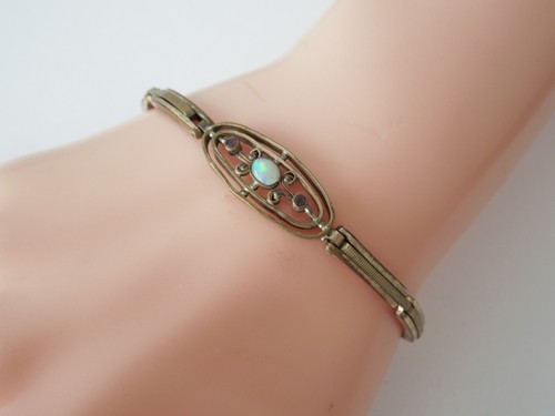 Armband antik goldfarben - goldfarben, opal