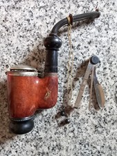 Alte Pfeife / Jägerpfeife aus Bruyere-Holz mit Pfeifenreiniger