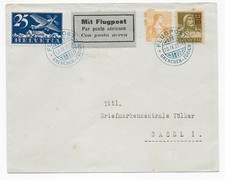 Flugpost Grenchen-Zürich nach Basel, 1924