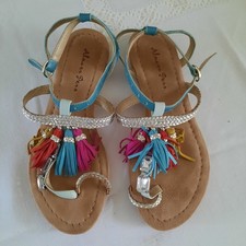 Sandaletten Sandalen 39 Alma en Pena Schuhe  Glitzer Strass Steine Zehentrenner 