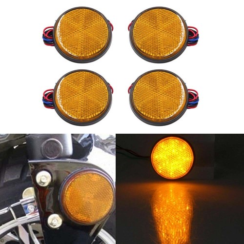 4pcs gelb led - 4pcs, rund