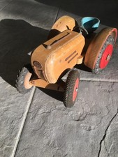 alter Holz Traktor Schlepper Spielzeug Sammler Dachbodenfund Gummireifen