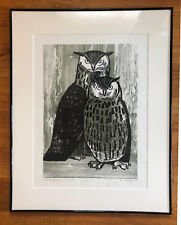 Heinz Friedrich (1924-2018)**Original Farbholzschnitt** Eulenpaar**Blatt 32/70