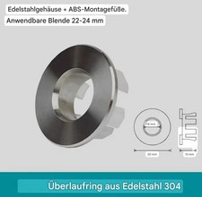 ✅1A✓Edelstahl Waschbecken Überlauf Abdeckung Trimm Ring Kappe Küchen Bad Zubehör