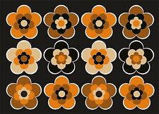 12 Stück ca. 3,5 cm Retro Retrostyle Blumen Prilblume Blume Aufkleber AN1536