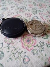 PIERRE LANG LUXUS Taschenspiegel versilbert mit Zirkonia Besatz Original Tasche