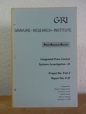 Gravure Research Institute Press Research Report. Integrated Press Control Syste