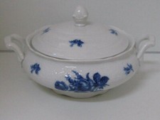 Schumann Arzberg Bavaria Schüssel mit Deckel Echt Cobalt Blaue Rose Porzellan