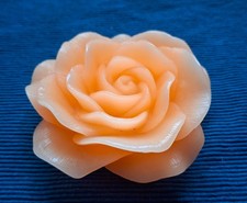 5 Stück Figur Rose Echtwachs 12 cm Farbe Apricot Leuchtfigur Farbwechsel Timer