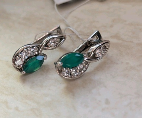 925er silberohrringe mit achat - 925er,