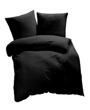 Bettwäsche Microfaser Bettbezug-etérea Set Einfarbig Grau Weiss Schwarz Blau